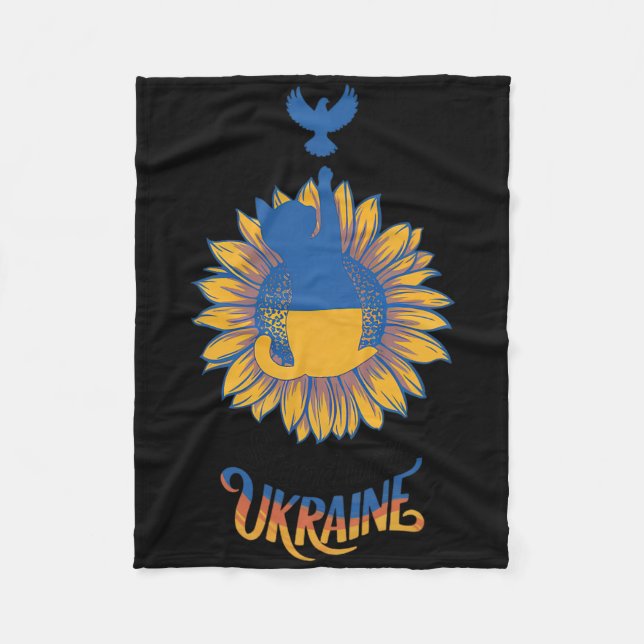 Couverture Polaire Peace In Ukraine Dove And Cat Stand With Ukraine Z (Devant)