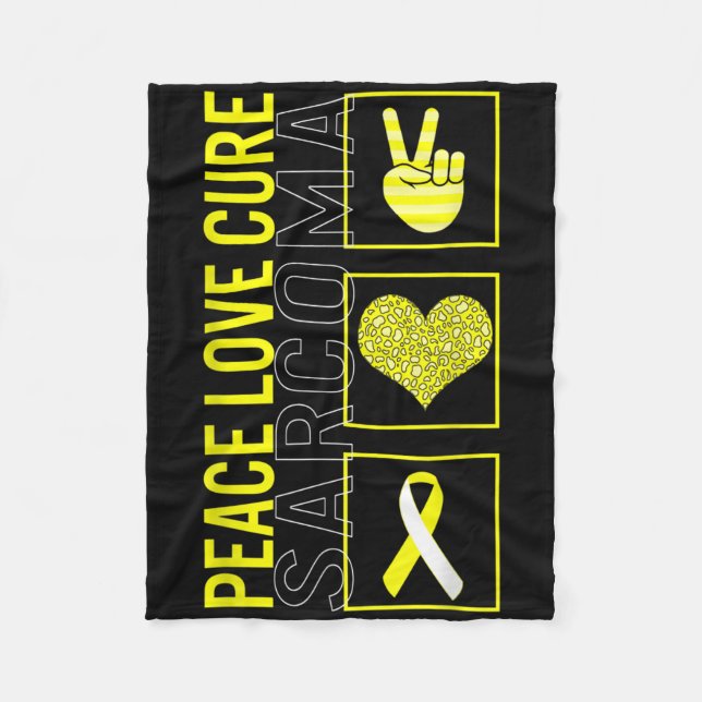 Couverture Polaire Peace Love Cure Sarcoma Bone Cancer Sensibilisatio (Devant)