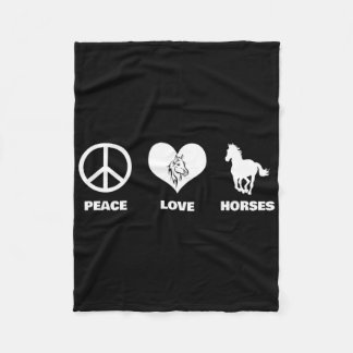 Couverture Polaire Peace Love Horses Équitation équestre équitation