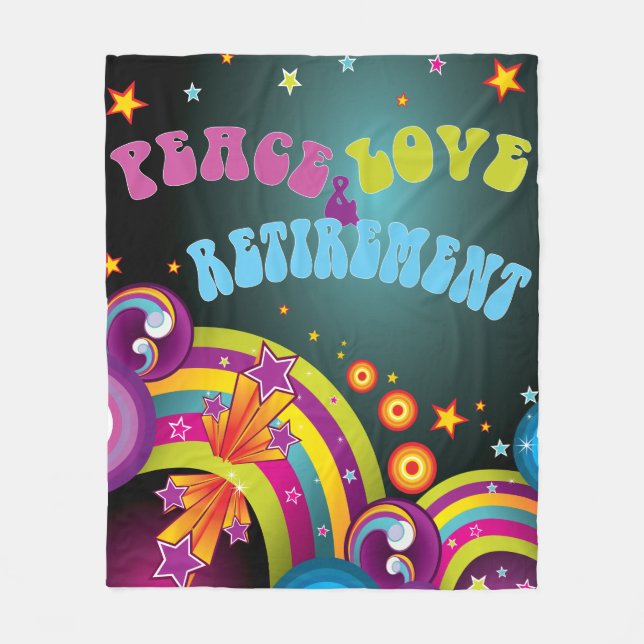 Couverture Polaire Peace Love & Retirement les années 70 art  (Devant)