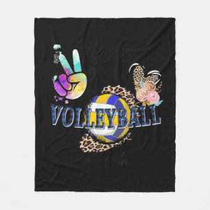 Couverture Polaire Peace Love Volleyball Gigi Life Maman Grand-mère L