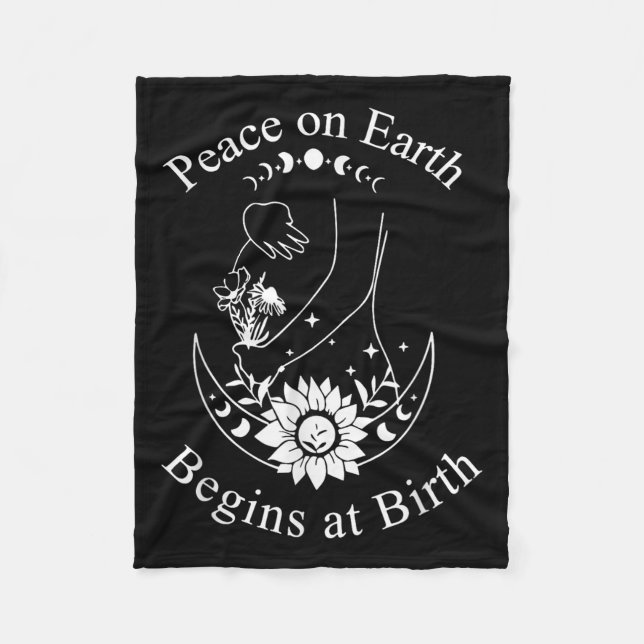 Couverture Polaire Peace On Earth Begins At Birth Doula Midwife  (Devant)