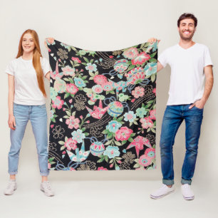 Couverture Polaire Peace Orizuru et Flower, design japonais