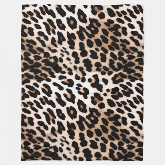 Couverture Polaire Peach Black Cream Leopard (Devant)
