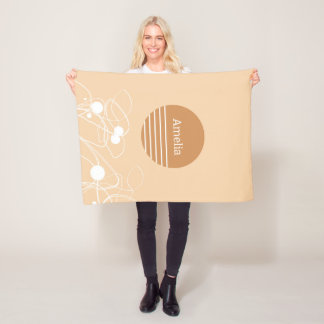 Couverture Polaire 'Peach Horizons' | Plaid Bébé avec Nom Personnalis