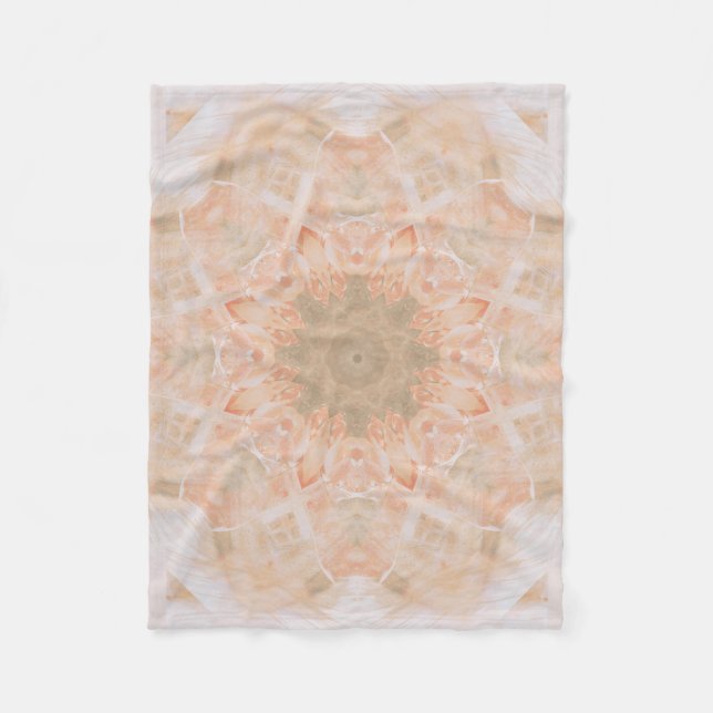 Couverture Polaire Peach Orange Mandala (Devant)