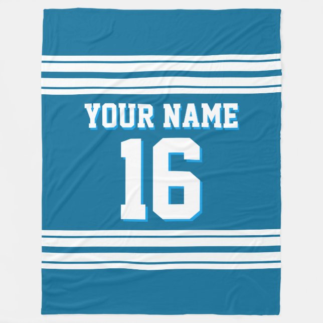 Couverture Polaire Peacock Blue White Sports Jersey (Devant)