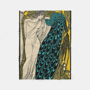 Couverture Polaire Peacock Fine Art Bird Nouveau