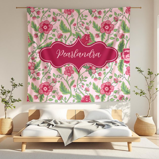 Couverture Polaire Pearlandra Rose Art Nouveau Vin Floral (detail)