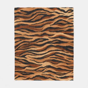 Couverture Polaire Peau de tigre : motif sans couture dessiné à la ma