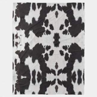 Couverture Polaire peau de vache noir
