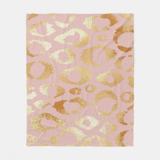 Couverture Polaire Peau léopard, texture or rose