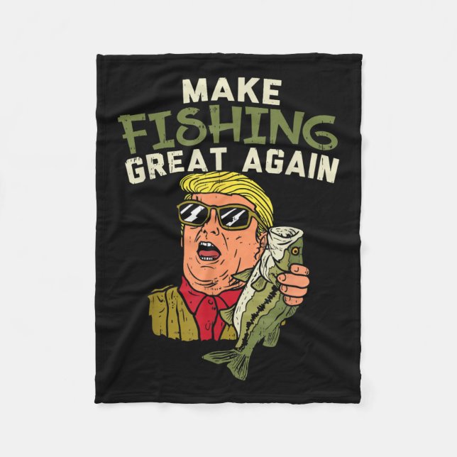Couverture Polaire Pêcher à nouveau grand Trump amusant pêcheur pêche (Devant)