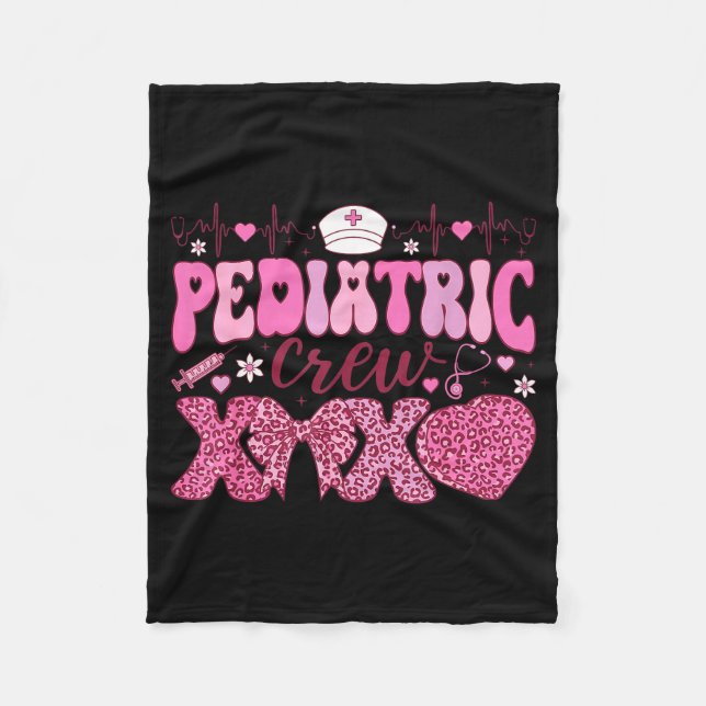 Couverture Polaire Pediatric Crew Xoxo Nurse Valentines Day Coquette  (Devant)