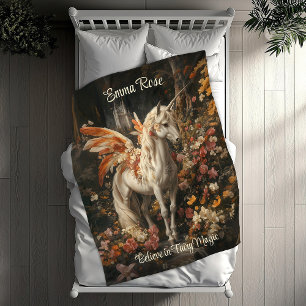 Couverture Polaire Pégase vintage Pink Et Fleurie