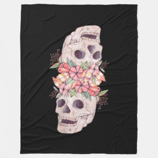 Couverture Polaire Peinture à la tête florale pour femmes Cool Ha