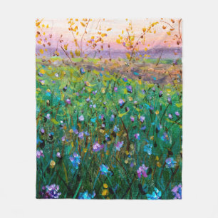 Couverture Polaire peinture à l'huile de fleurs, belles fleurs de cha