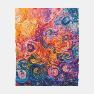 Couverture Polaire Peinture à l'huile de tourbillons psychédélique