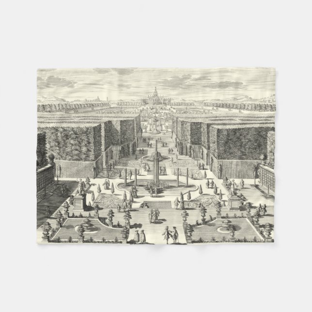 Couverture Polaire Peinture à l'huile des Fontaines du Jardin de Vers (Devant (Horizontal))