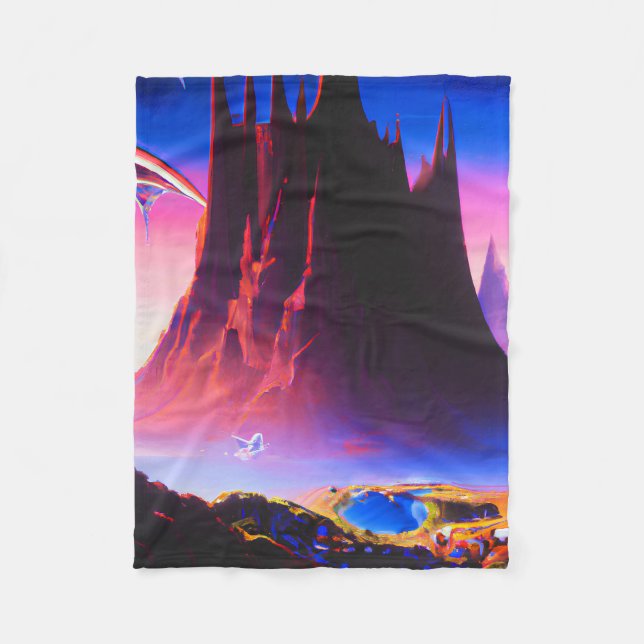 Couverture Polaire Peinture à l'huile Dream World (Devant)