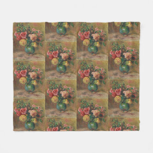 Couverture Polaire Peinture à l'huile florale française vintage de Re