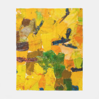 Peinture Abstraite à l'huile jaune