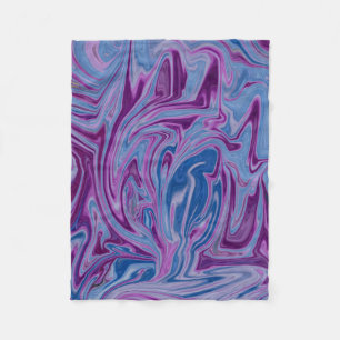 Couverture Polaire Peinture abstraite violette et bleue