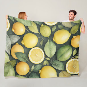 Couverture Polaire Peinture aquarelle des citrons