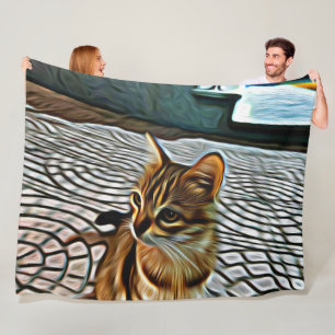 Couverture Polaire Peinture Belle Chat