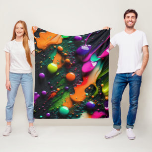 Couverture Polaire Peinture colorée Splatter 3d Couleurs Peinture Bal