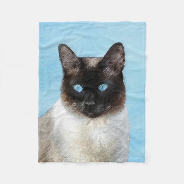 Couverture Polaire Peinture de chats de Siamese - Cute Original Cat A (Devant)