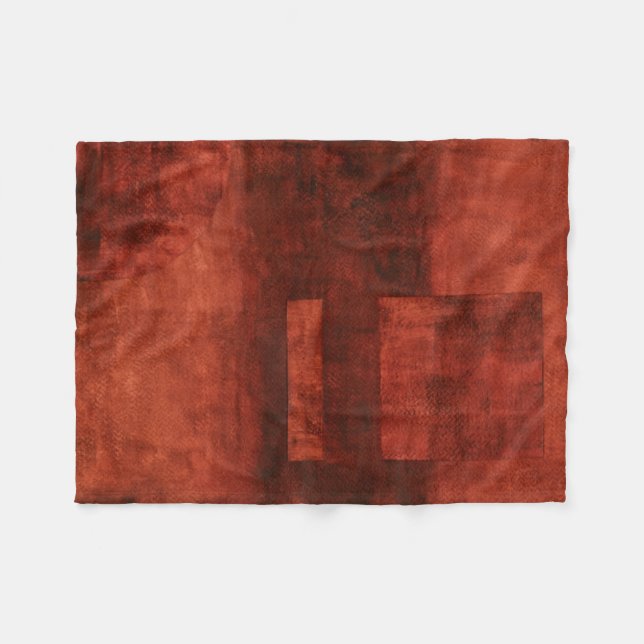 Couverture Polaire Peinture de Crimson profonde avec formes géométriq (Devant (Horizontal))