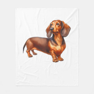 Couverture Polaire Peinture de Dachshund - Peinture d'aquarelle de ch