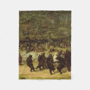 Couverture Polaire Peinture de danse de l'ours - Barbe William Holbro