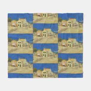 Couverture Polaire Peinture de la Maison Jaune de Van Gogh avec Ciel