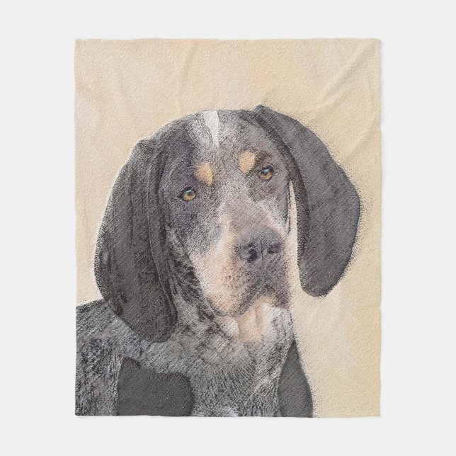 Couverture Polaire Peinture de linge bluetick - mignon chien original (Devant)