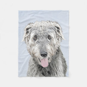 Couverture Polaire Peinture de Wolfhound irlandais - Joli art origina