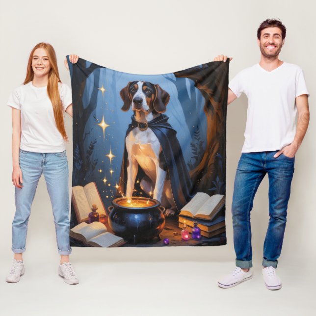 Couverture Polaire Peinture d'Halloween blanc (En situation)