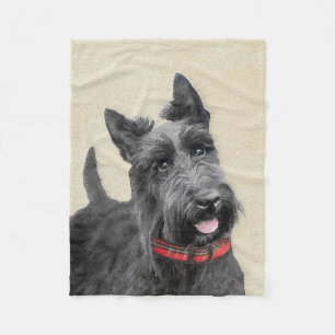 Couverture Polaire Peinture écossaise Terrier - Cute Original Dog Art