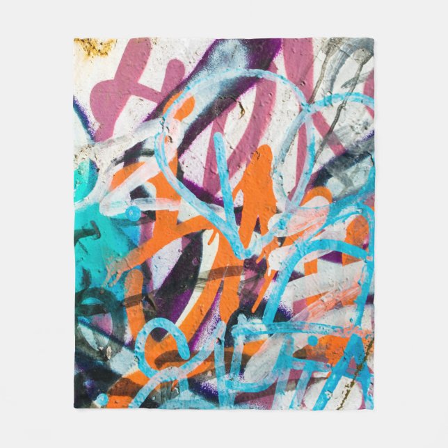 Couverture Polaire Peinture endommagée en béton, patinée, murale usée (Devant)