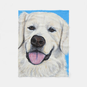 Couverture Polaire Peinture Golden Retriever