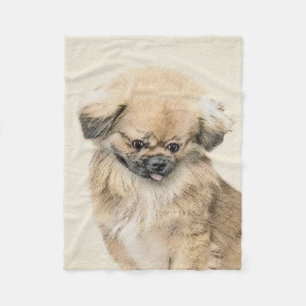 Couverture Polaire Peinture Pekingese - Cute Original Chien Art