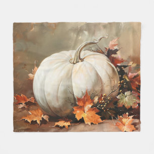 Couverture Polaire Peinture Rustique Citrouille blanche
