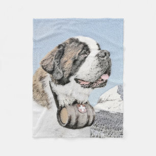 Couverture Polaire Peinture Saint-Bernard - Jolie illustration origin