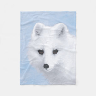 Couverture Polaire Peinture sur Fox arctique - Art original de la fau