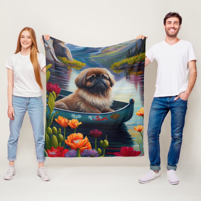 Couverture Polaire Pekingese sur une pagaie : une aventure Pittoresqu (En situation)