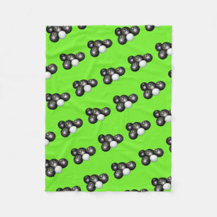 Couverture Polaire Pelouse Noire Et Kitty Sur Vert,
