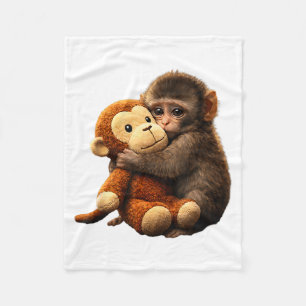 Couverture Polaire Peluche Baby Monkey Punch Mignonne Peluche Singe M