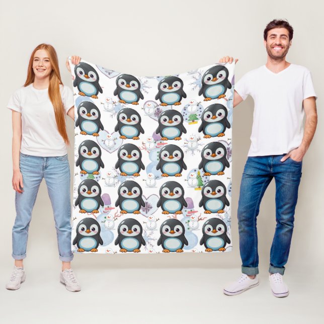 Couverture Polaire Penguin Cute Kawaii Baby Motif (En situation)