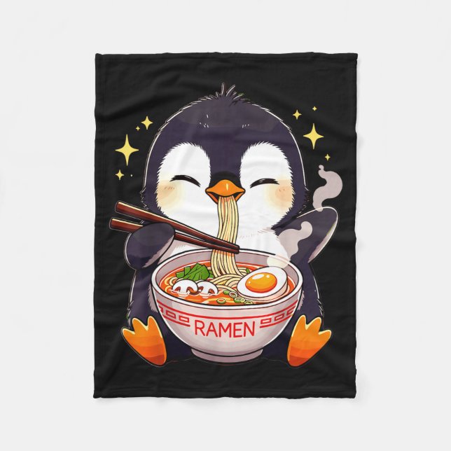 Couverture Polaire Penguin Eating Ramen  (Devant)